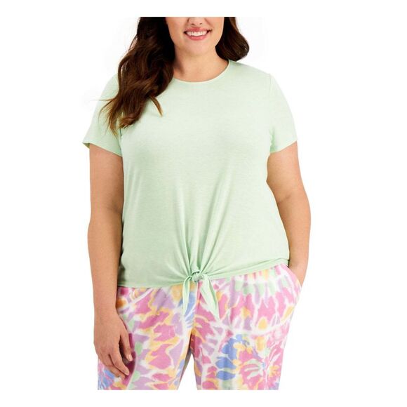 IDEOLOGY Tops - IDEOLOGY Womens Green Heather Short Sleeve Crew Neck T-Shirt Plus 2X